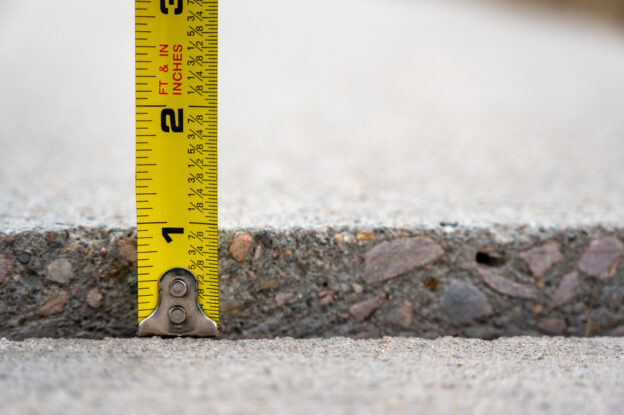 uneven indoor concrete hazards